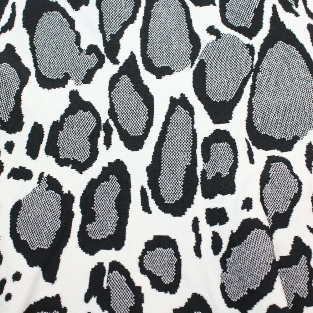 Ohne Titel Medium Snow Leopard Animal Print Skater Flare Textured Pull On Skirt - Picture 4 of 6